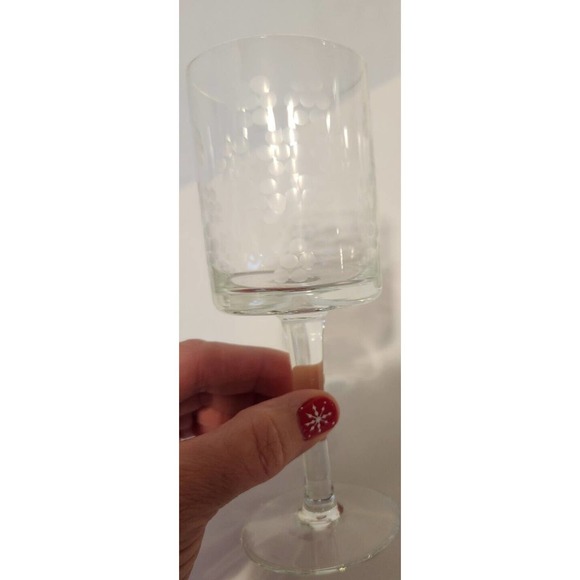 4 MCM Vtg Etched Flowers Floral Sherry Cordial Wine Glasses 7" Aperitif - Picture 8 of 11